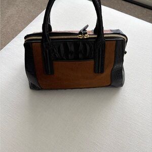 Brahmin Black and Tan Shoulder Bag